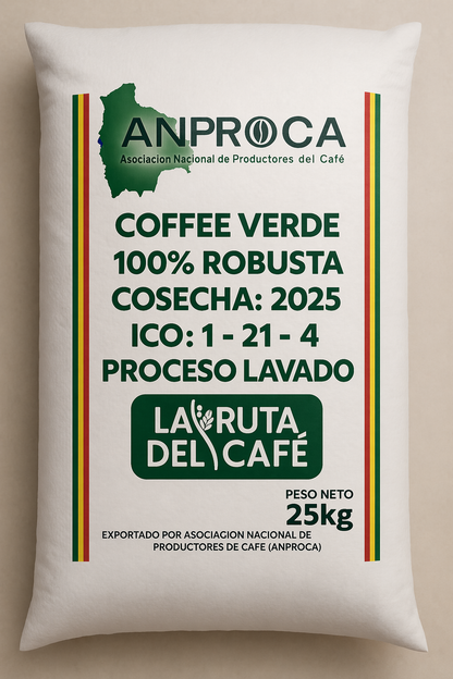 SACO CAFE VERDE 25 KG ROBUSTA
